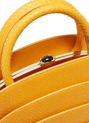 Detail View - Click To Enlarge - GABO GUZZO - Millefoglie J layered python leather top handle bag