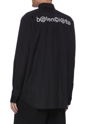 Back View - Click To Enlarge - BALENCIAGA - Pinstripe placket shirt