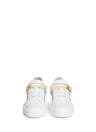 Front View - Click To Enlarge - 73426 - 'May London' buckle strap leather sneakers