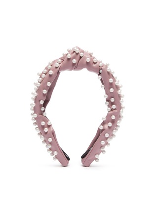 Main View - Click To Enlarge - LELE SADOUGHI - Pearl embellished knotted leather headband