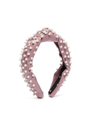 Figure View - Click To Enlarge - LELE SADOUGHI - Pearl embellished knotted leather headband