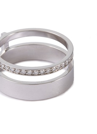 Detail View - Click To Enlarge - REPOSSI - 'Berbère Module' diamond 18k white gold double row ring