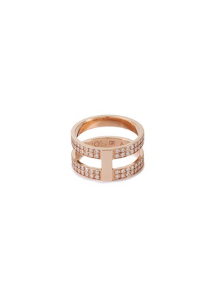Figure View - Click To Enlarge - REPOSSI - 'Berbère' diamond 18k rose gold double row ring