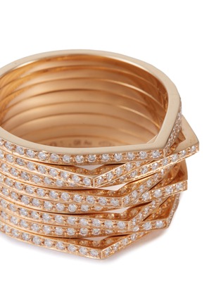 Detail View - Click To Enlarge - REPOSSI - 'Antifer' diamond 18k rose gold eight row ring