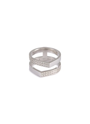 Main View - Click To Enlarge - REPOSSI - 'Antifer' diamond 18k white gold double row ring