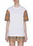 Main View - Click To Enlarge - BURBERRY - Check Sleeve Detail T-shirt