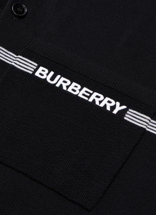  - BURBERRY - Logo embroidered wool knit polo shirt