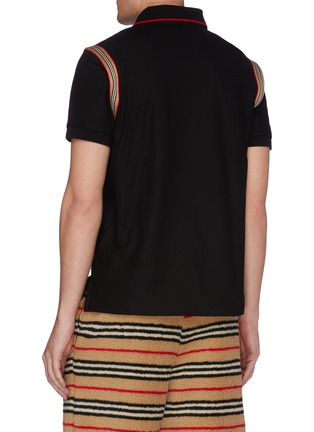 Back View - Click To Enlarge - BURBERRY - Contrast stripe logo embroidered polo