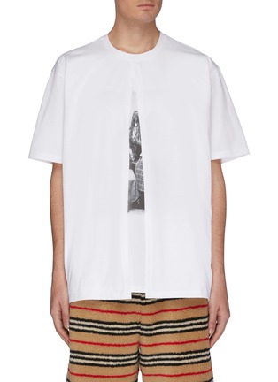 Main View - Click To Enlarge - BURBERRY - Graphic print cape T-shirt