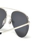 Detail View - Click To Enlarge - BURBERRY - Monogram metal frame aviator sunglasses