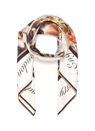 Main View - Click To Enlarge - BURBERRY - Animal print silk scarf