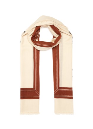 Main View - Click To Enlarge - BURBERRY - Logo graphic lightweight cashmere scarf