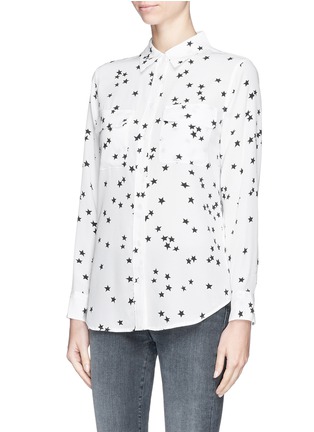 Front View - Click To Enlarge - EQUIPMENT - Star print signature silk shirt