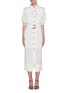 Main View - Click To Enlarge - C/MEO COLLECTIVE - 'Go On' contrast acetate buckle belt mid sleeve midi shirt dress