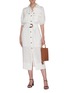Figure View - Click To Enlarge - C/MEO COLLECTIVE - 'Go On' contrast acetate buckle belt mid sleeve midi shirt dress
