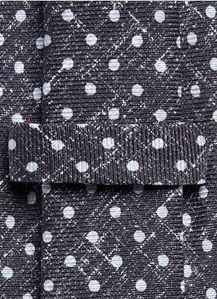 Detail View - Click To Enlarge - ISAIA - Crosshatch polka dot print silk tie