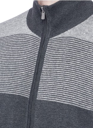 Detail View - Click To Enlarge - ISAIA - Reversible stripe cardigan