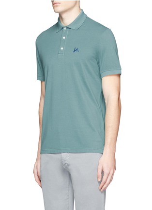 Front View - Click To Enlarge - ISAIA - Coral logo embroidered polo shirt