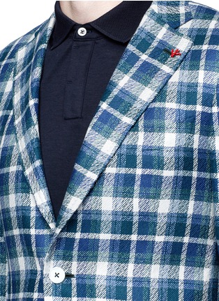 Detail View - Click To Enlarge - ISAIA - 'Cortina' check plaid silk blazer
