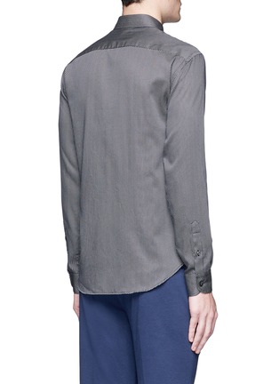 Back View - Click To Enlarge - ARMANI COLLEZIONI - Dot print cotton poplin shirt