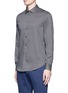 Front View - Click To Enlarge - ARMANI COLLEZIONI - Dot print cotton poplin shirt