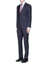 Figure View - Click To Enlarge - ARMANI COLLEZIONI - 'T Line' zigzag jacquard virgin wool suit
