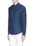 Front View - Click To Enlarge - ARMANI COLLEZIONI - Confetti jacquard slim fit shirt