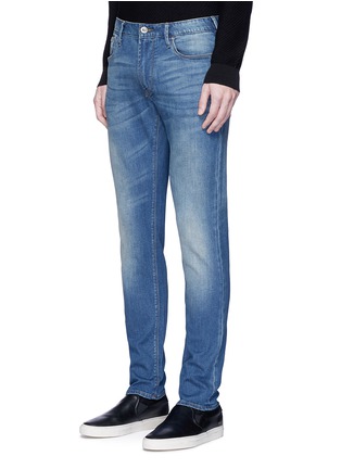 Front View - Click To Enlarge - ARMANI COLLEZIONI - Slim fit medium wash jeans