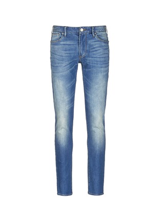 Main View - Click To Enlarge - ARMANI COLLEZIONI - Slim fit medium wash jeans