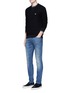 Figure View - Click To Enlarge - ARMANI COLLEZIONI - Slim fit medium wash jeans