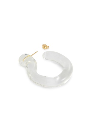 Detail View - Click To Enlarge - ANNIKA INEZ - Large glassy hoop earrings