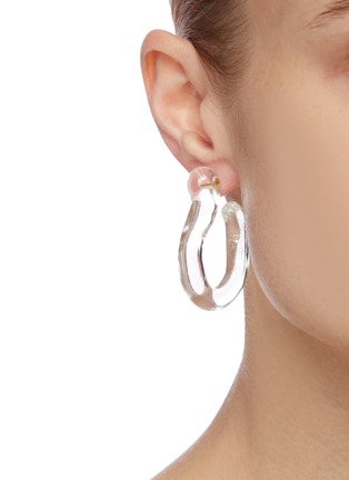 Figure View - Click To Enlarge - ANNIKA INEZ - Large glassy hoop earrings