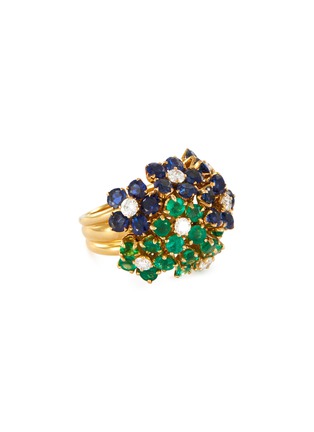 Main View - Click To Enlarge - PALAIS ROYAL - Van Cleef and Arpels diamond emerald sapphire 18k gold ring
