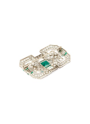 Detail View - Click To Enlarge - PALAIS ROYAL - Mauboussin diamond emerald platinum brooch
