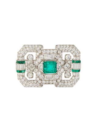 Main View - Click To Enlarge - PALAIS ROYAL - Mauboussin diamond emerald platinum brooch