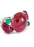  - PALAIS ROYAL - Mauboussin diamond ruby emerald 18k white gold earrings, bracelet and ring parure