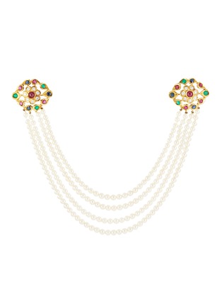 Main View - Click To Enlarge - PALAIS ROYAL - Cartier diamond pearl mixed gemstones gold brooch