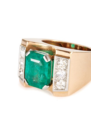 Detail View - Click To Enlarge - PALAIS ROYAL - Mauboussin diamond emerald 18k gold ring