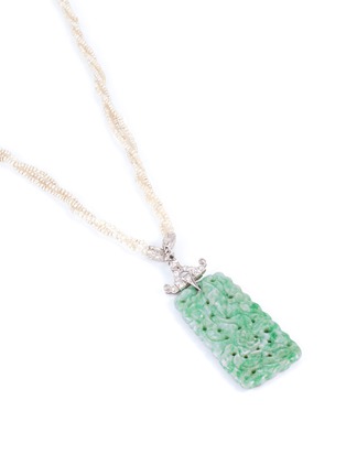Detail View - Click To Enlarge - PALAIS ROYAL - Tiffany jade pearl platinum necklace