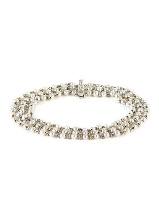 Main View - Click To Enlarge - PALAIS ROYAL - Diamond pearl platinum bracelet