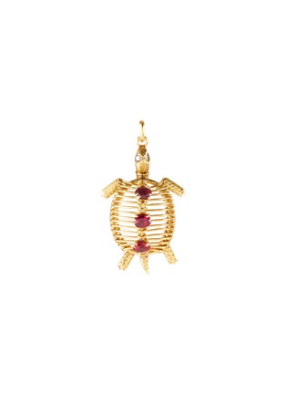 Main View - Click To Enlarge - PALAIS ROYAL - Cartier 'Turtle' diamond ruby gold pendant