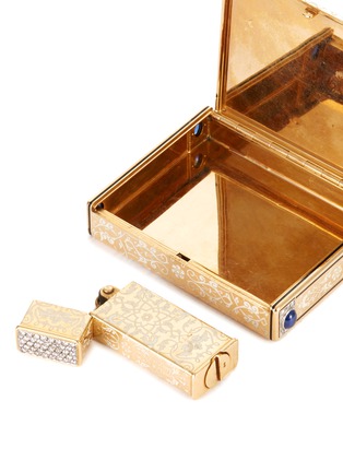 Detail View - Click To Enlarge - PALAIS ROYAL - Ostertag diamond sapphire18k white gold cigarette box and a lighter set