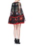 Back View - Click To Enlarge - ALEXANDER MCQUEEN - Floral print tiered chiffon cape dress