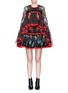 Main View - Click To Enlarge - ALEXANDER MCQUEEN - Floral print tiered chiffon cape dress