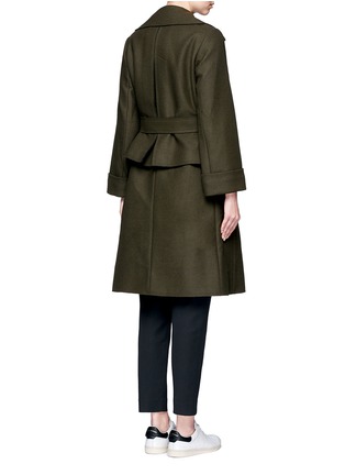 Back View - Click To Enlarge - MO&CO. EDITION 10 - Tie waist wool blend melton coat