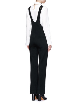 Back View - Click To Enlarge - CHLOÉ - Button virgin wool dungarees