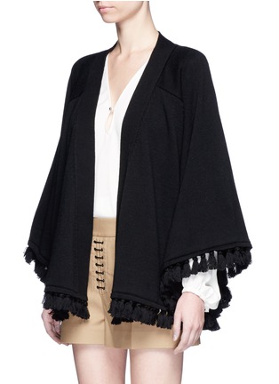 Front View - Click To Enlarge - CHLOÉ - Tassel cotton-wool cardigan