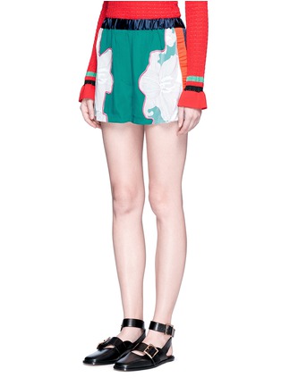 Front View - Click To Enlarge - 3.1 PHILLIP LIM - Floral surf silk shorts