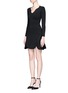 Front View - Click To Enlarge - ALEXANDER WANG - Laced cutout knit dress