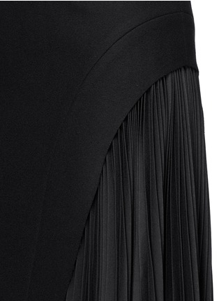 Detail View - Click To Enlarge - MO&CO. EDITION 10 - Plissé underlay felted wool blend asymmetric skirt